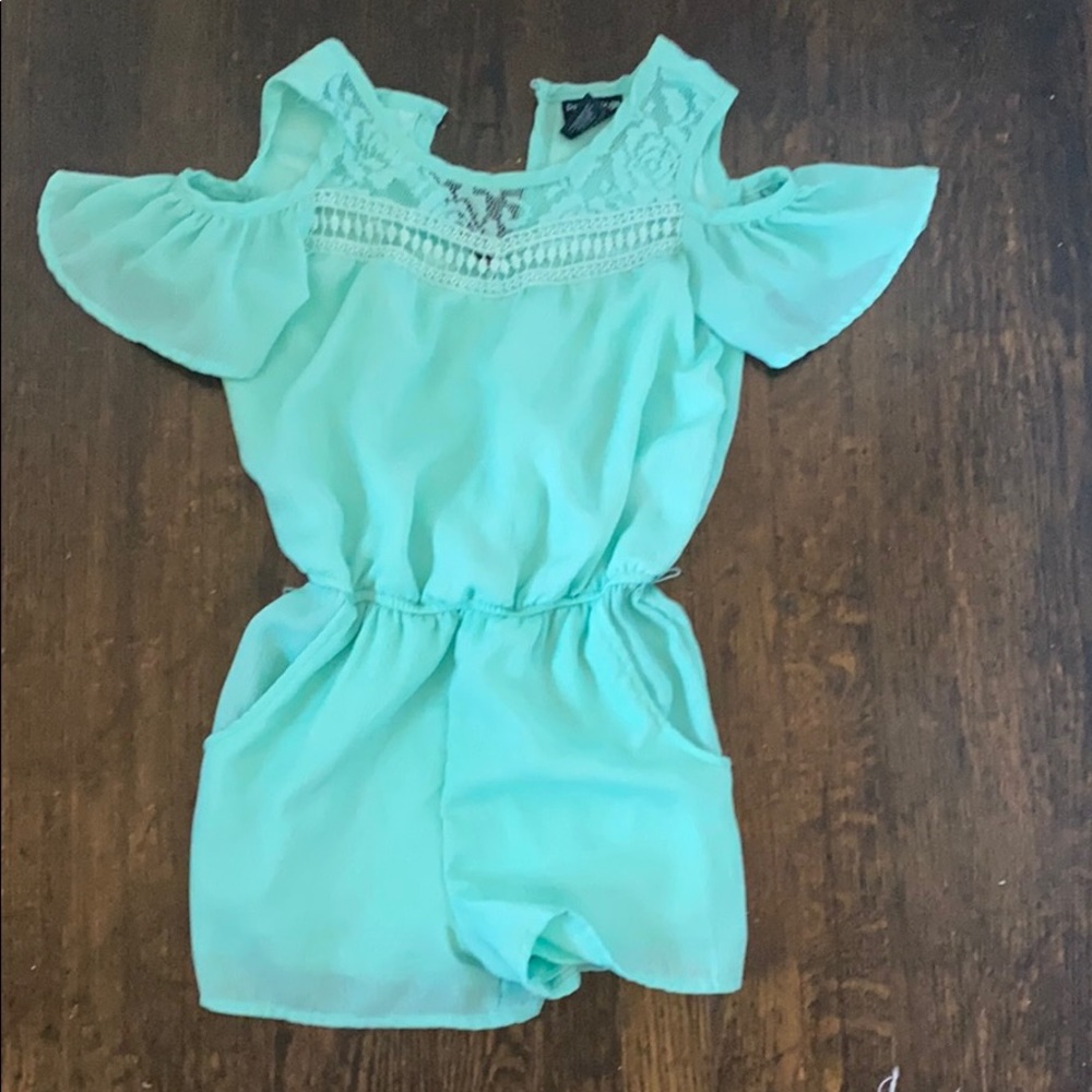 Teal kids romper.